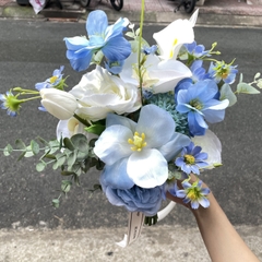 Hoa cưới cầm tay cô dâu tông xanh mới đẹp tháng 11-2023 Giangpkc  giangpkc-phu-kien-thoi-trang