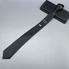 Cà vạt nam thanh niên 2024 KK  6cm đen kẻ tăm thắt sẵn tiện lợi giangpkc-phu-kien-thoi-trang