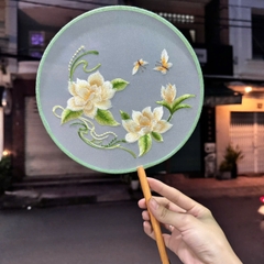 Quạt cổ trang trung quốc thêu cao cấp đính tua T10-2024  giangpkc-phu-kien-thoi-trang