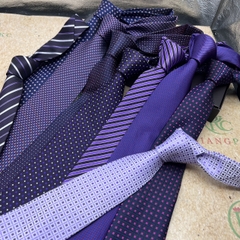 Cà vạt nam màu tím trung niên bản 8cm dài tự thắt hàng dầy 3 lớp dành cho Lãnh Đạo giangpkc-phu-kien-thoi-trang