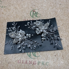Bộ đôi cài tóc hoa đá lớn kết hạt sang trọng mẫu mới thủ công VN 8/2022 Giangpkc  SP2221708  giangpkc-phu-kien-thoi-trang