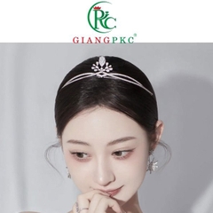 Vương miện công chúa đính hạt đá pha lê trắng mẫu mới t10-2022 Giangpkc  giangpkc-phu-kien-thoi-trang