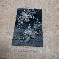 Bộ đôi cài tóc hoa đá lớn kết hạt sang trọng mẫu mới thủ công VN 8/2022 Giangpkc  SP2221708  giangpkc-phu-kien-thoi-trang