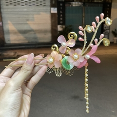 Trâm cài tóc hoa đào đính ngọc cổ trang mẫu mới t10/2023  giangpkc-phu-kien-thoi-trang