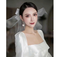 Voan lưới cài tóc cô dâu đính nơ to mẫu voan cưới dễ thương 2025 Sp2226632  giangpkc-phu-kien-thoi-trang