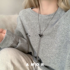 Phụ Kiện Thời Trang, Đeo Cổ, Bo Eo, Vòng Cổ Choker Dài Mặt Tam Giác ngược khắc chữ thời trang  giangpkc-phu-kien-thoi-trang