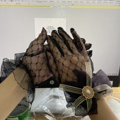 Găng tay nữ lưới đen đính nơ lưới sang trọng mẫu mới t12/2022Giangpkc  giangpkc-phu-kien-thoi-trang