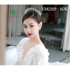 Vương miện cô dâu viền đá đính chóp hạt trai thanh lịch mẫu đẹp 2022 Giangpkc TP HCM SP2219564