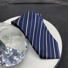 Phụ kiện nam cà vạt nam bản 8cm Giangpkc tháng 5-2021-Cà vạt xanh đen chéo xanh trắng