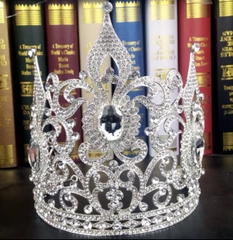 Vương miện Hoa Hậu dáng cao đá tròn mẫu đăng quang mới 2022 ( 19.5cm - đáy 16 ) Giangpkc  giangpkc-phu-kien-thoi-trang