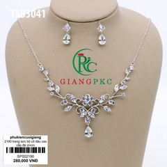 Trang sức bộ cô dâu đá cao cấp zincin sáng bóng lấp lánh đi chơi đi tiệc đều đẹp giangpkc 3401