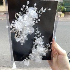 Cài tóc cô dâu hoa voan lưới đính pha lê đá mẫu mới tháng 1/2024 SP2225086   giangpkc-phu-kien-thoi-trang