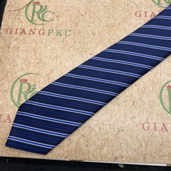Cà vạt nam màu xanh kẻ mới tự thắt 8cm đẹp 2023 Giangpkc