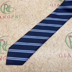 Cà vạt nam mẫu thắt sẵn dây kéo 6cm màu xanh đen kẻ sáng kiểu mới nhất 2023 Giangpkc