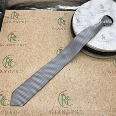 Cà vạt nam mẫu thắt sẵn dây kéo 6cm màu xám kẻ mẫu mới nhất 2023 Giangpkc
