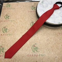 Cà vạt nam mẫu thắt sẵn dây kéo 6cm màu đỏ gân mẫu mới nhất 2023 Giangpkc
