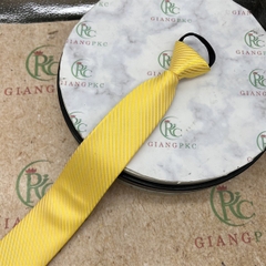 Cà vạt nam mẫu thắt sẵn dây kéo 6cm màu vàng kẻ ánh mẫu mới nhất 2023 Giangpkc