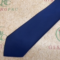 Cà vạt nam màu xanh đen kẻ tăm trơn thắt sẵn dây kéo 8cm sang trọng mới 2023 Giangpkc