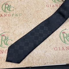 Cà vạt nam mẫu thắt sẵn dây kéo 6cm màu đen kẻ thoi nhất 2023 Giangpkc