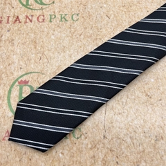Cà vạt nam mẫu thắt sẵn dây kéo 6cm màu đen kẻ trắng mới nhất 2023 Giangpkc
