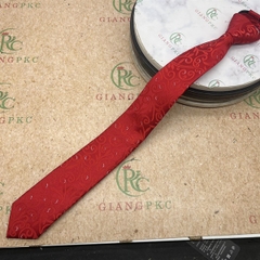 Cà vạt nam mẫu thắt sẵn dây kéo 6cm cao cấp màu đỏ hoa văn mới nhất 2023 Giangpkc