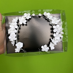 Băng đô cài tóc cô dâu hoa trắng 3d dễ thương cho ngày cưới mẫu mới t10-2023