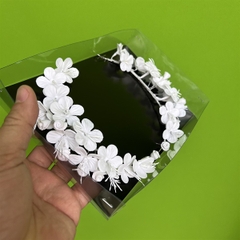 Băng đô cài tóc cô dâu hoa trắng 3d dễ thương cho ngày cưới mẫu mới t10-2023