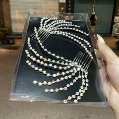 Xược cài tóc cô dâu sợi đá 7 màu mẫu mới set 2 cái mẫu t1/2024