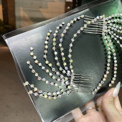 Xược cài tóc cô dâu sợi đá 7 màu mẫu mới set 2 cái mẫu t1/2024