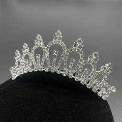 Vương miện cô dâu size nhỏ dễ thương đính đá trắng mẫu ngang