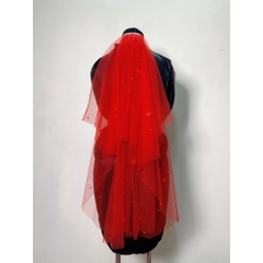 Voan trơn cô dâu đỏ 90cm 2 lớp giangpkc