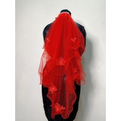 Voan trơn cô dâu đỏ 90cm 2 lớp giangpkc