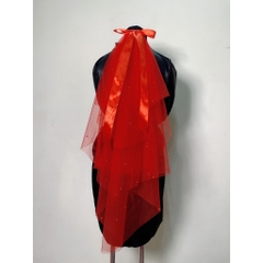 Voan trơn cô dâu đỏ 90cm 2 lớp giangpkc