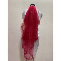 Voan trơn cô dâu đỏ 90cm 2 lớp giangpkc