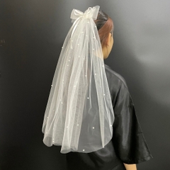 Tổng hợp voan cô dâu mẫu ngắn dễ thương ngày cưới