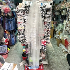 Voan lup cô dâu trắng dài 90 cm trơn đính hạt trai dọc có sẵn lược cài đính đá Giangpkc