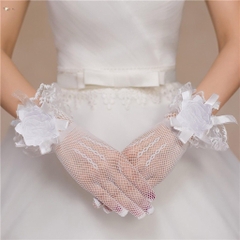 Găng tay cô dâu lưới đính hoa cổ tay bèo sang trọng mẫu mới t12/2023