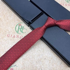 Cà vạt nam màu đỏ bản nhỏ 6cm mẫu mới 2024