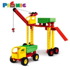 Bộ xếp hình 16 mẫu xe công trường và máy bay