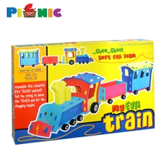 Đồ chơi mút xốp ráp hình xe lửa 3D