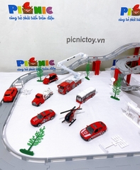Bộ đồ chơi mô hình giao thông và đội xe cứu hỏa 72 miếng