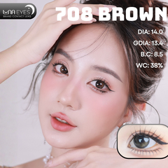 (Luna Eyes) 708 BROWN - size nhỏ
