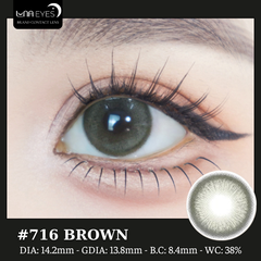 (Luna Eyes) 716 BROWN - size vừa