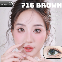 (Luna Eyes) 716 BROWN - size vừa