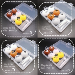 Khay Đựng Lens 3 Đôi Hình Thú + dụng cụ đeo