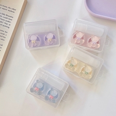 Khay đơn pha lê hình gấu nơ trong suốt kèm dụng cụ đeo