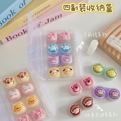 Khay hoạt hình đựng được 4 đôi lens kèm dụng cụ đeo