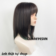 [TS315] Tóc layer ngắn màu đen light xanh lá