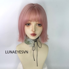 [JG176] Tóc Giả BOB Dài Màu Hồng Trắng