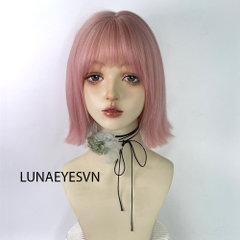 [JG176] Tóc Giả BOB Dài Màu Hồng Trắng